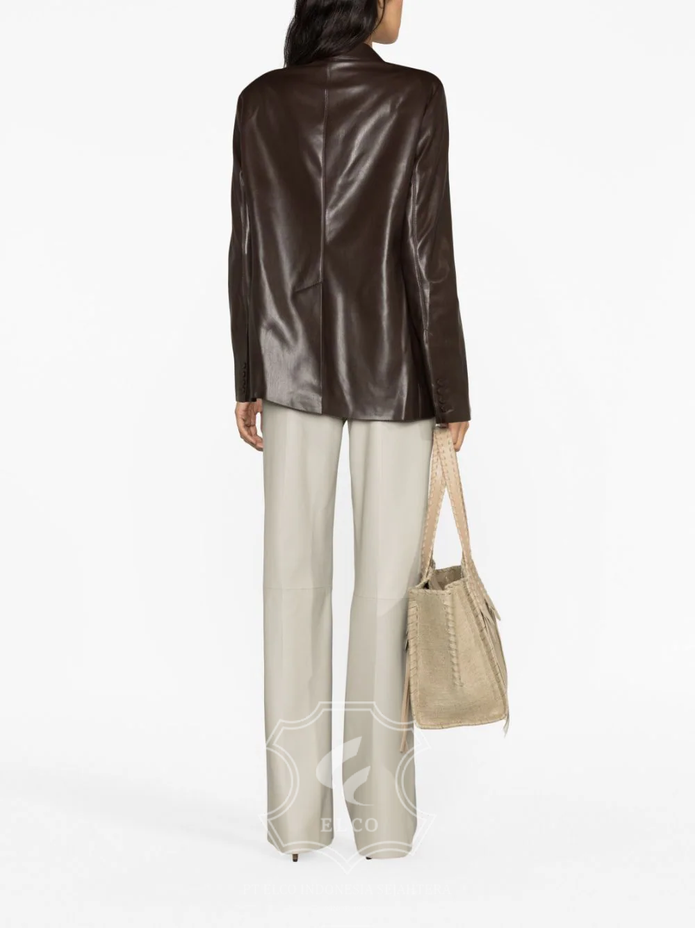 Jaket Kulit Wanita Desain Jas - WJ 418 - Gambar 3