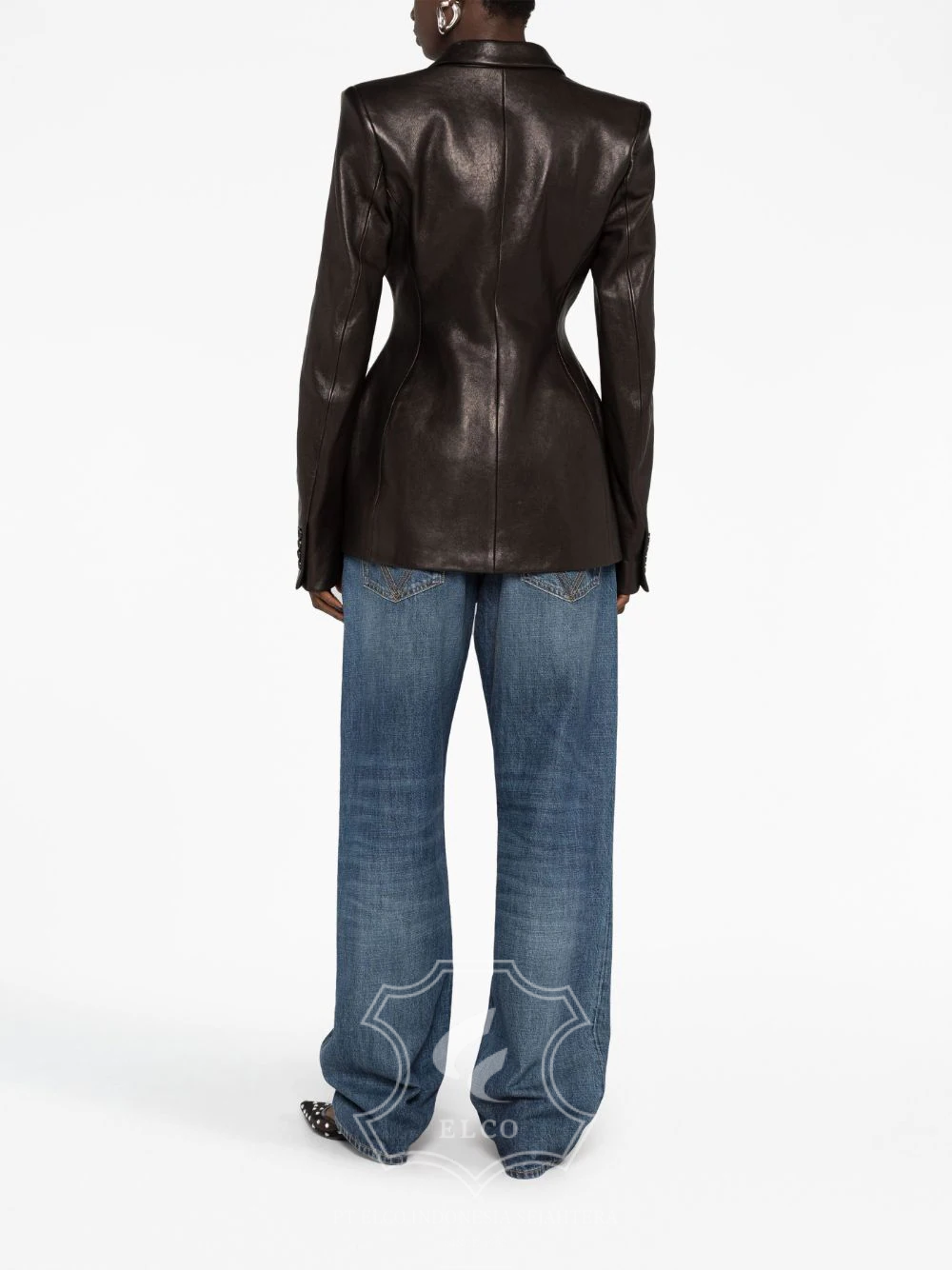 Jaket Kulit Wanita Desain Jas - WJ 419 - Gambar 4