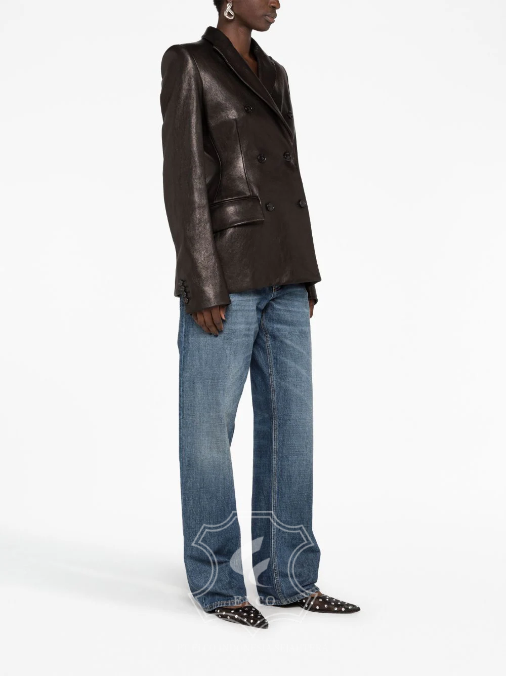 Jaket Kulit Wanita Desain Jas - WJ 419 - Gambar 3