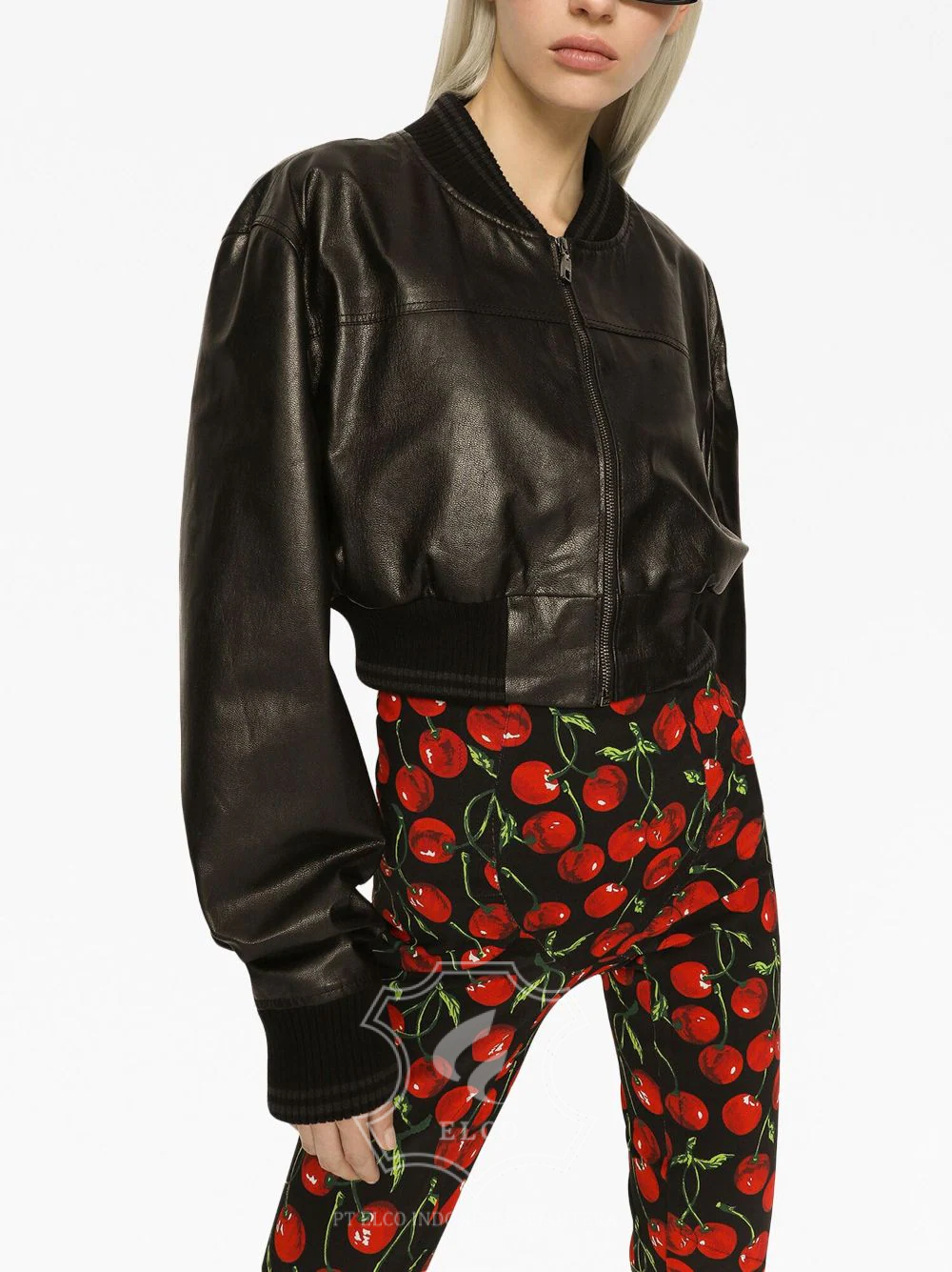 Jaket Kulit Wanita Desain Bomber - WCB 422 - Gambar 5