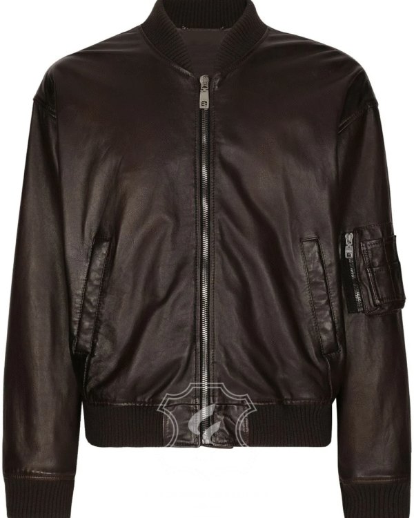 Jaket Kulit Pria Desain Bomber - PCB 455