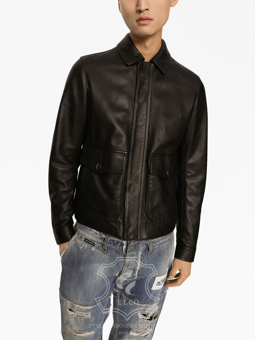 Jaket Kulit Pria Desain Pilot - PP 410 - Gambar 5