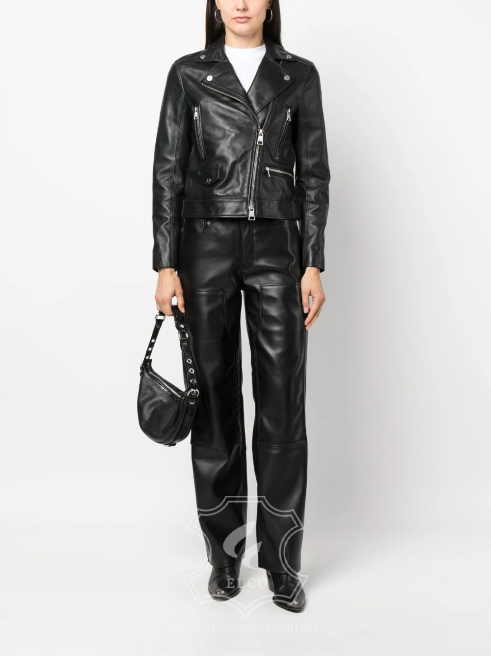 Jaket Kulit Wanita Desain Serong - WS 412 - Gambar 2