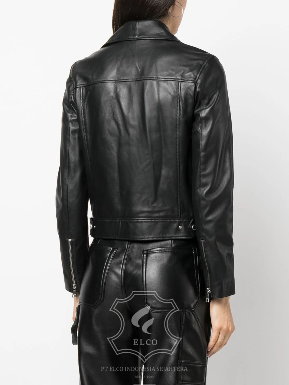 Jaket Kulit Wanita Desain Serong - WS 412 - Gambar 4