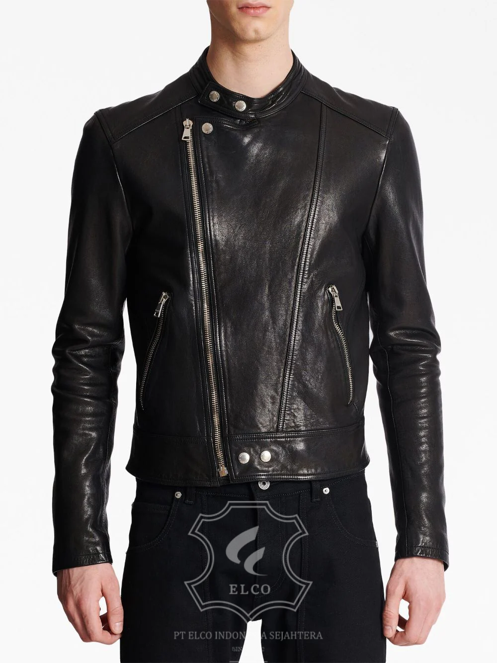 Jaket Kulit Pria Desain Serong - PS 416 - Gambar 5