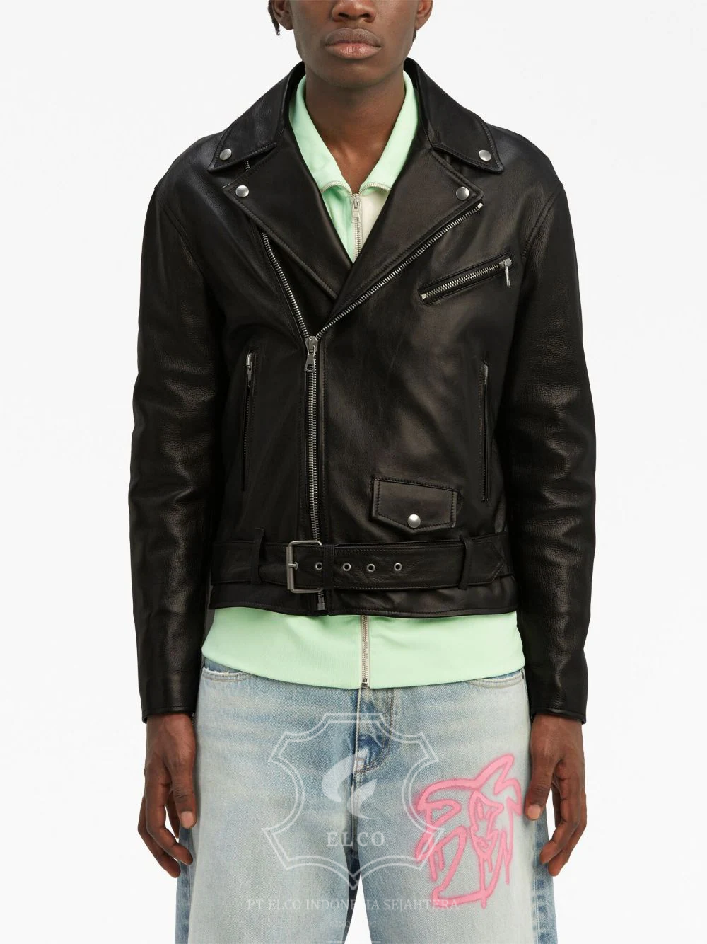Jaket Kulit Pria Desain Serong - PS 418 - Gambar 2