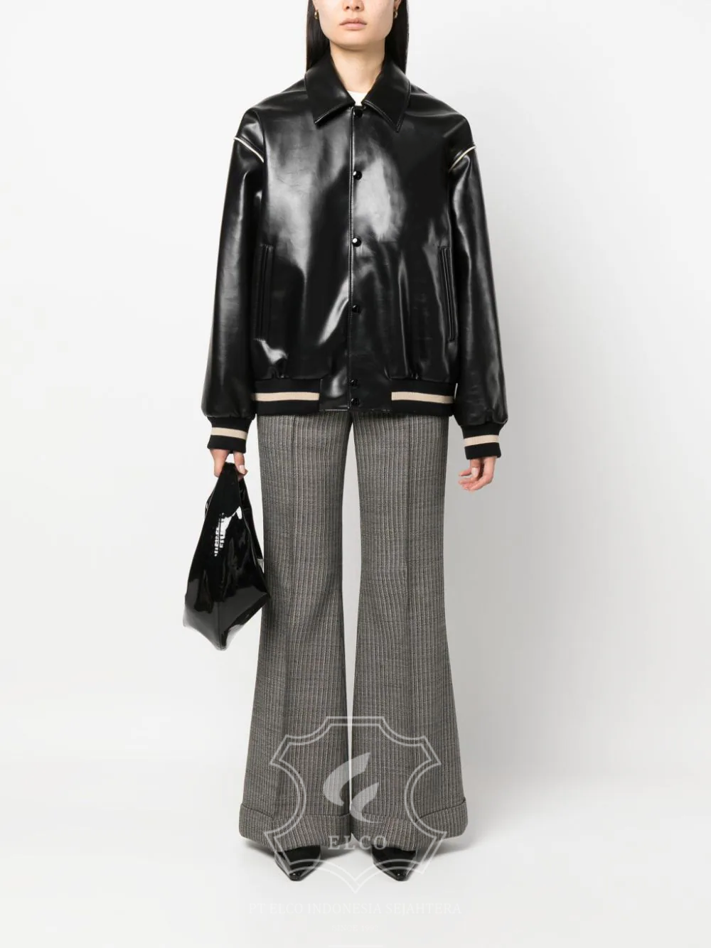 Jaket Kulit Wanita Desain Bomber - WCB 433 - Gambar 2