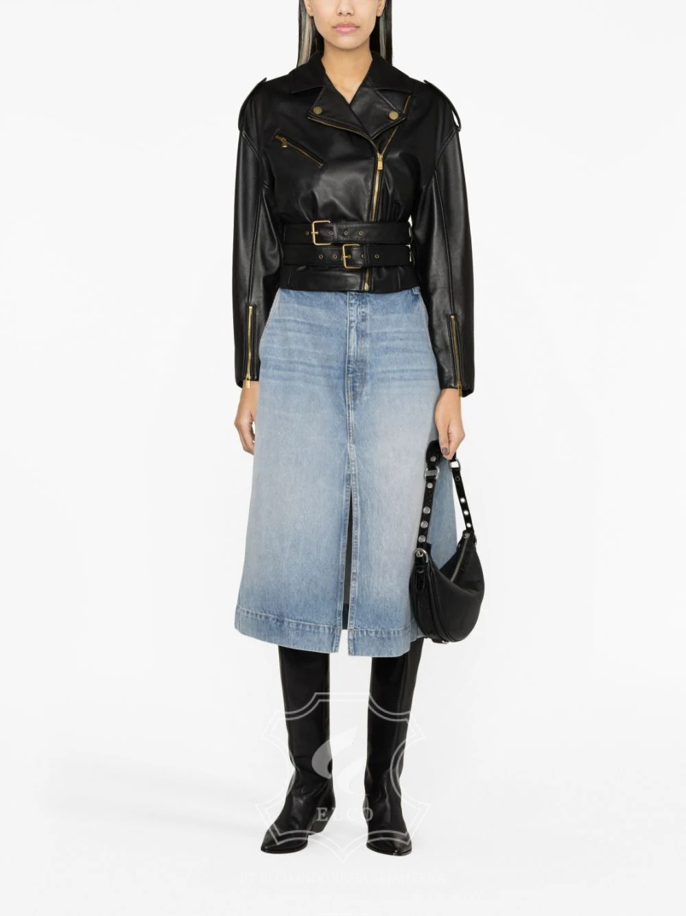 Jaket Kulit Wanita Desain Serong - WS 420 - Gambar 2