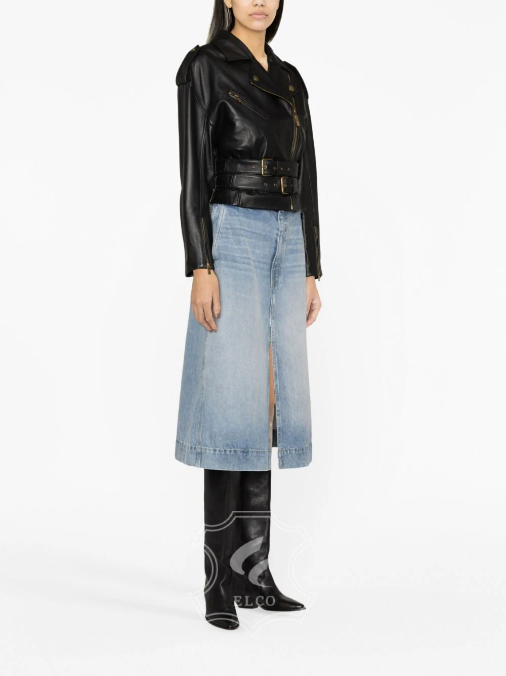 Jaket Kulit Wanita Desain Serong - WS 420 - Gambar 3