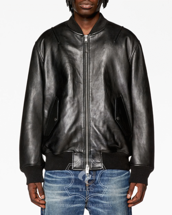 Jaket Kulit Pria Desain Bomber - PCB 420