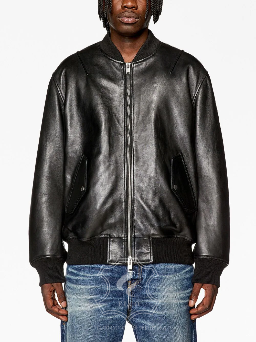 Jaket Kulit Pria Desain Bomber - PCB 420