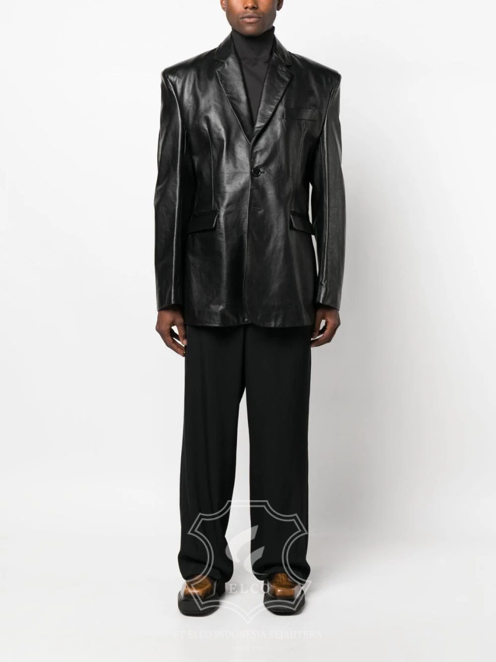 Jaket Kulit Pria Desain Jas - PJ 426 - Gambar 2