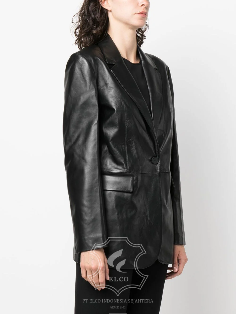 Jaket Kulit Wanita Desain Jas - WJ 425 - Gambar 3