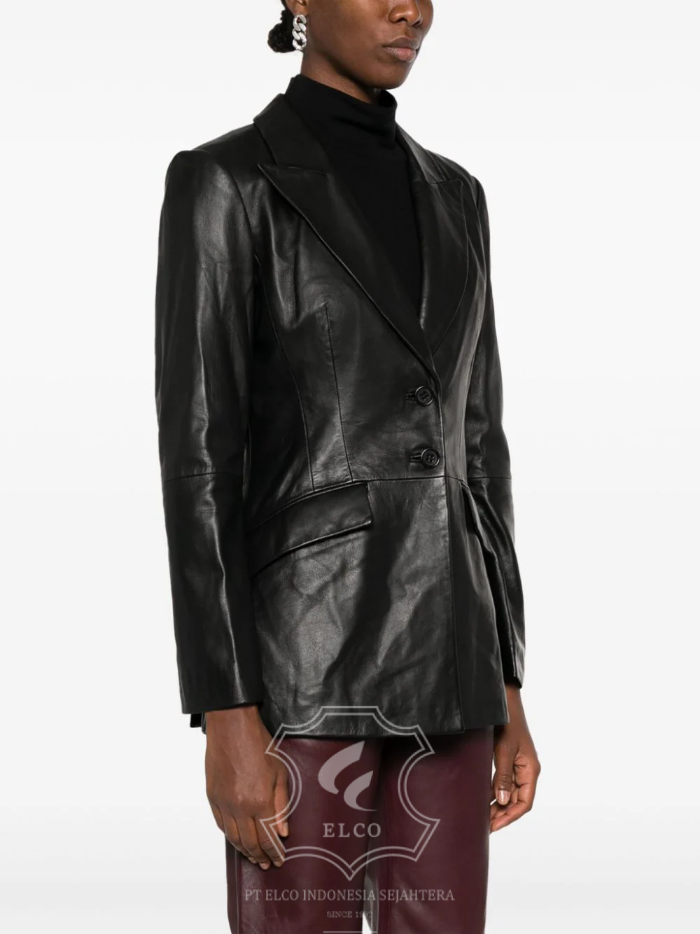 Jaket Kulit Wanita Desain Jas - WJ 424 - Gambar 3