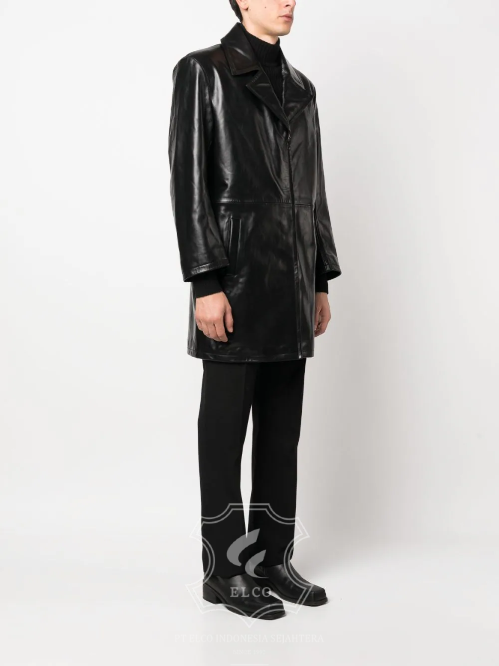 Jaket Kulit Pria Desain Jas - PJ 422 - Gambar 3