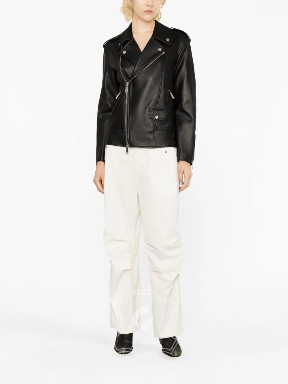 Jaket Kulit Wanita Desain Serong - WS 425 - Gambar 2