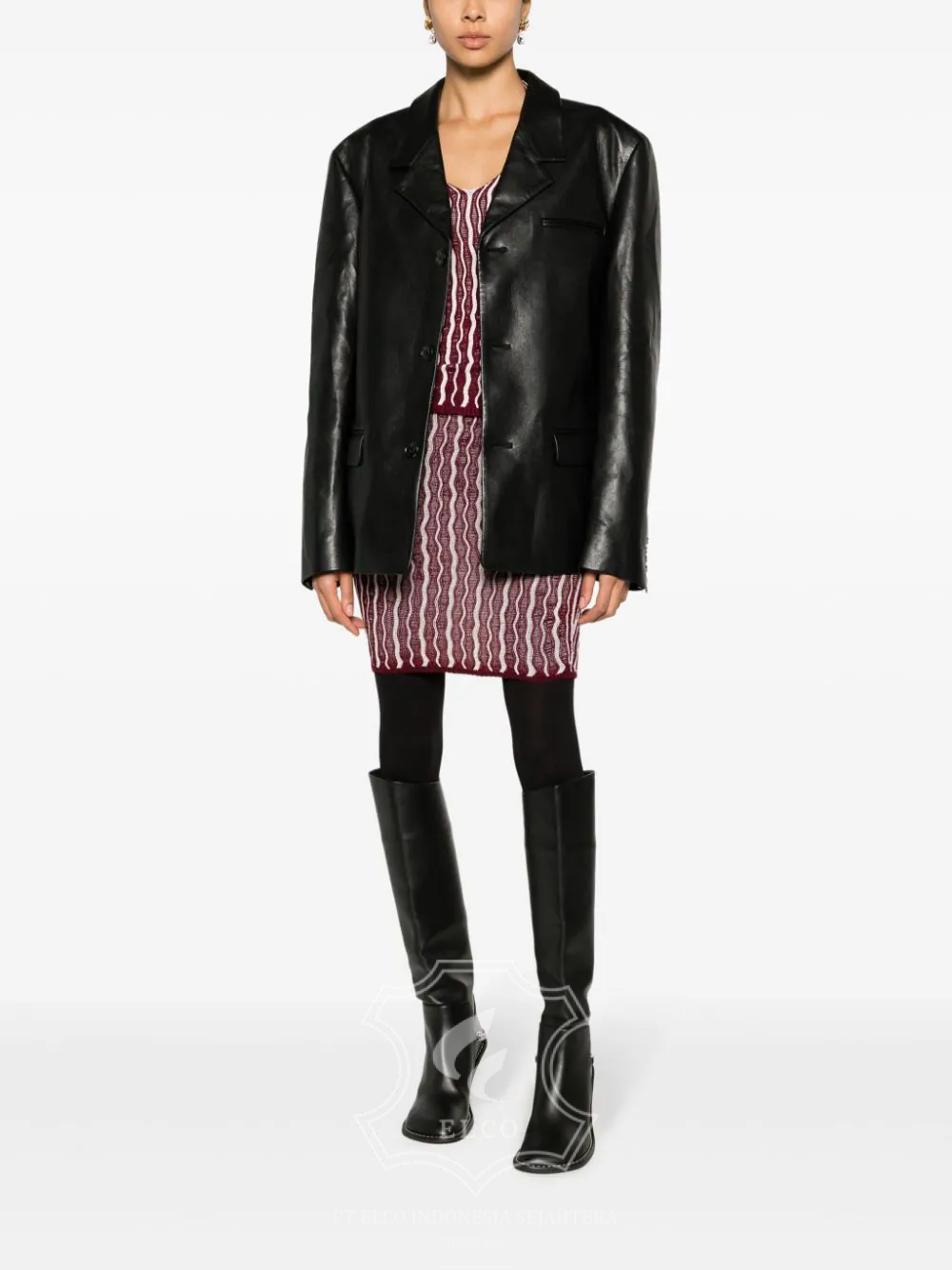 Jaket Kulit Wanita Desain Jas - WJ 437 - Gambar 2