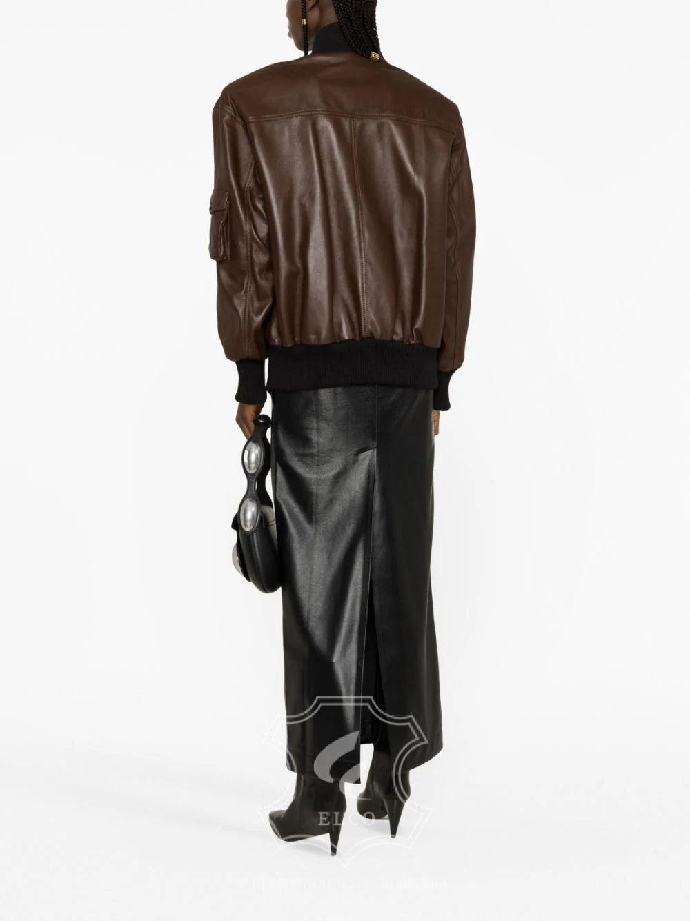 Jaket Kulit Wanita Desain Bomber - WCB 418 - Gambar 4