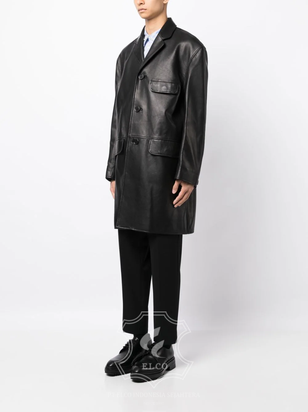 Jaket Kulit Pria Desain Jas - PJ 429 - Gambar 3