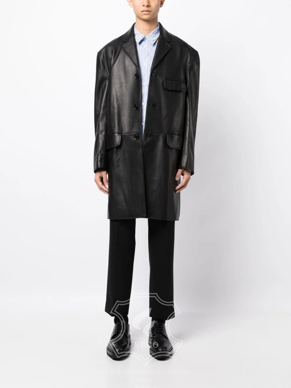 Jaket Kulit Pria Desain Jas - PJ 429 - Gambar 2