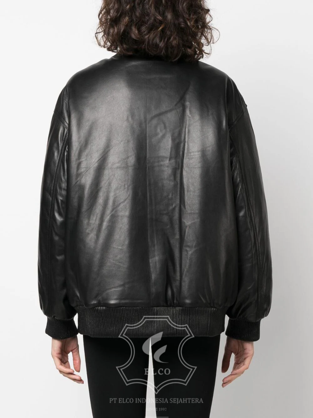 Jaket Kulit Wanita Desain Bomber - WCB 430 - Gambar 4