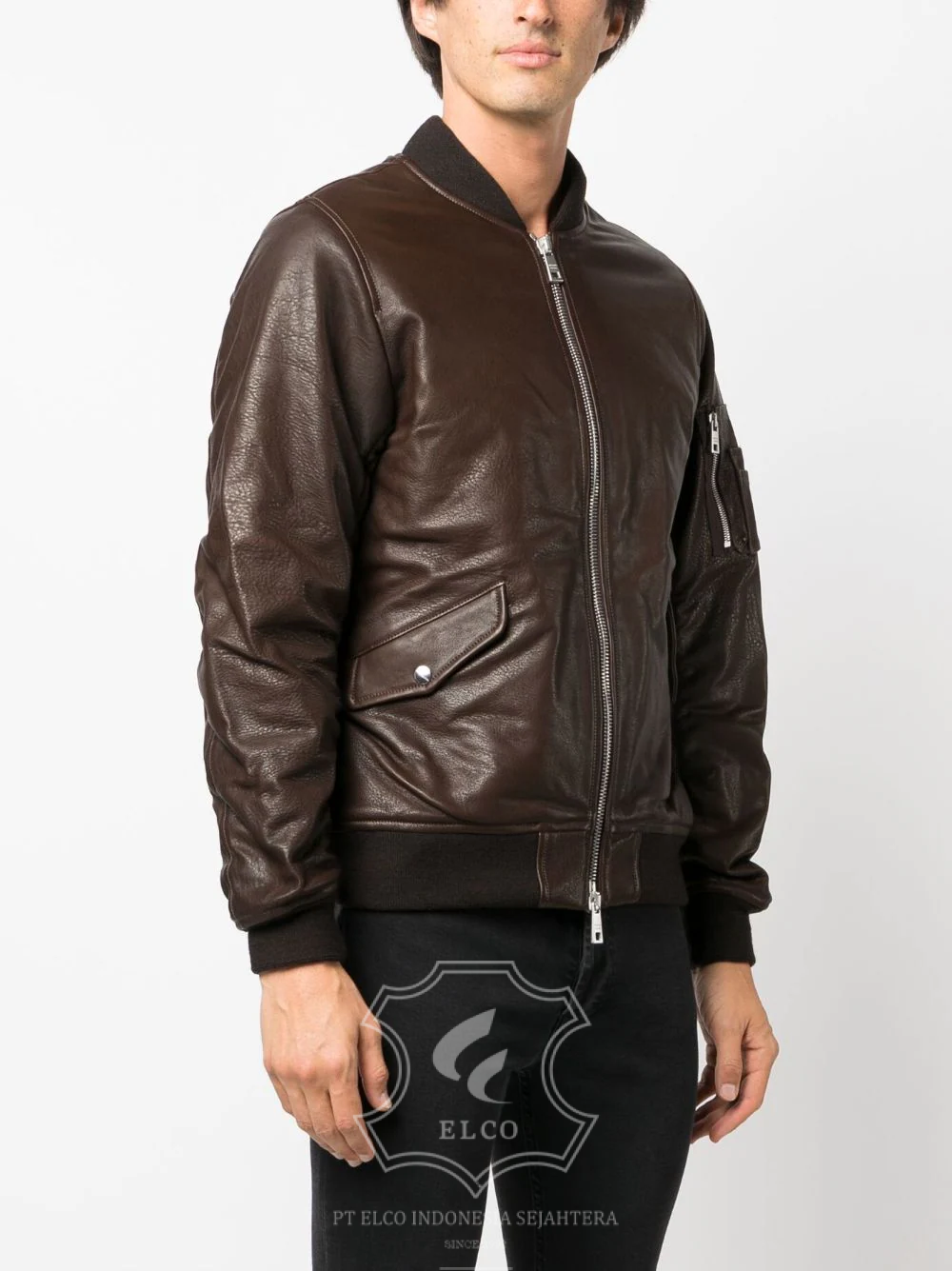 Jaket Kulit Pria Desain Bomber - PCB 449 - Gambar 3