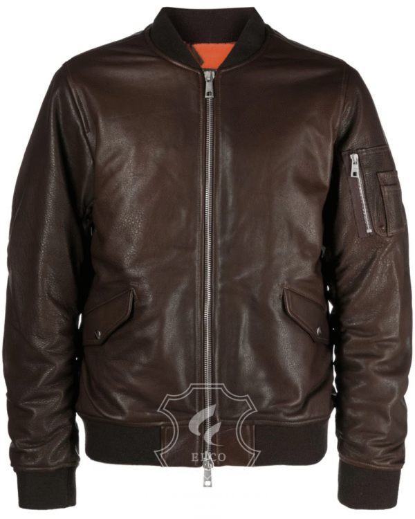 Jaket Kulit Pria Desain Bomber - PCB 449