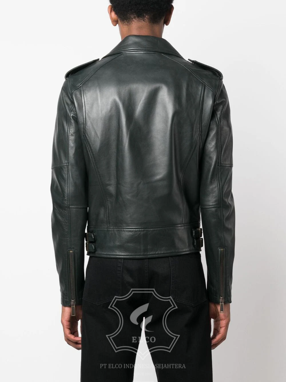 Jaket Kulit Pria Desain Serong - PS 420 - Gambar 4