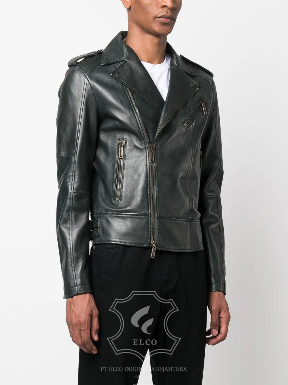 Jaket Kulit Pria Desain Serong - PS 420 - Gambar 3