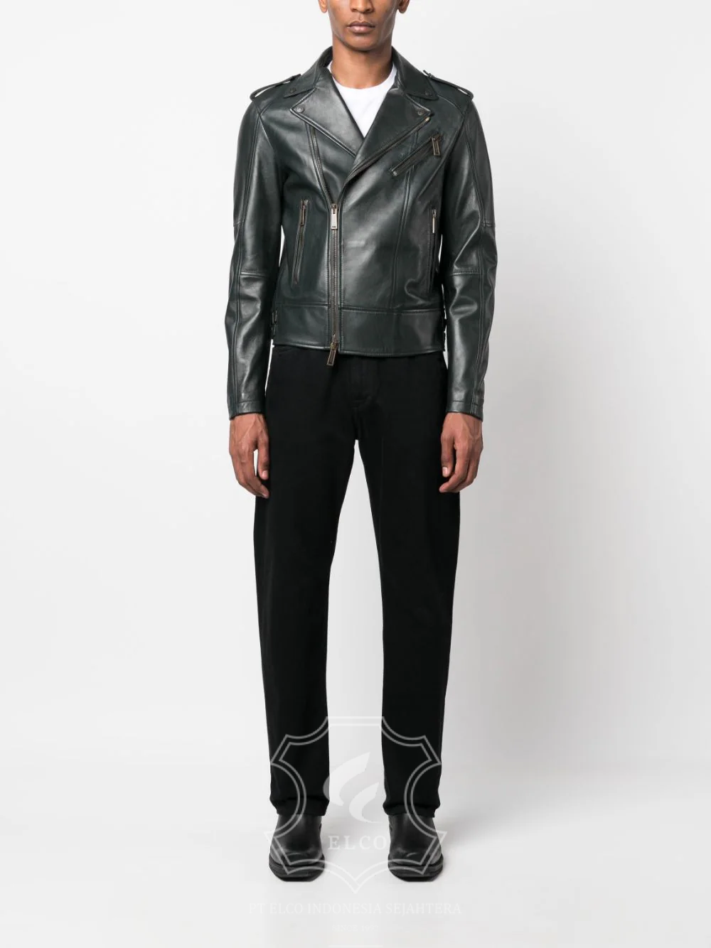 Jaket Kulit Pria Desain Serong - PS 420 - Gambar 2