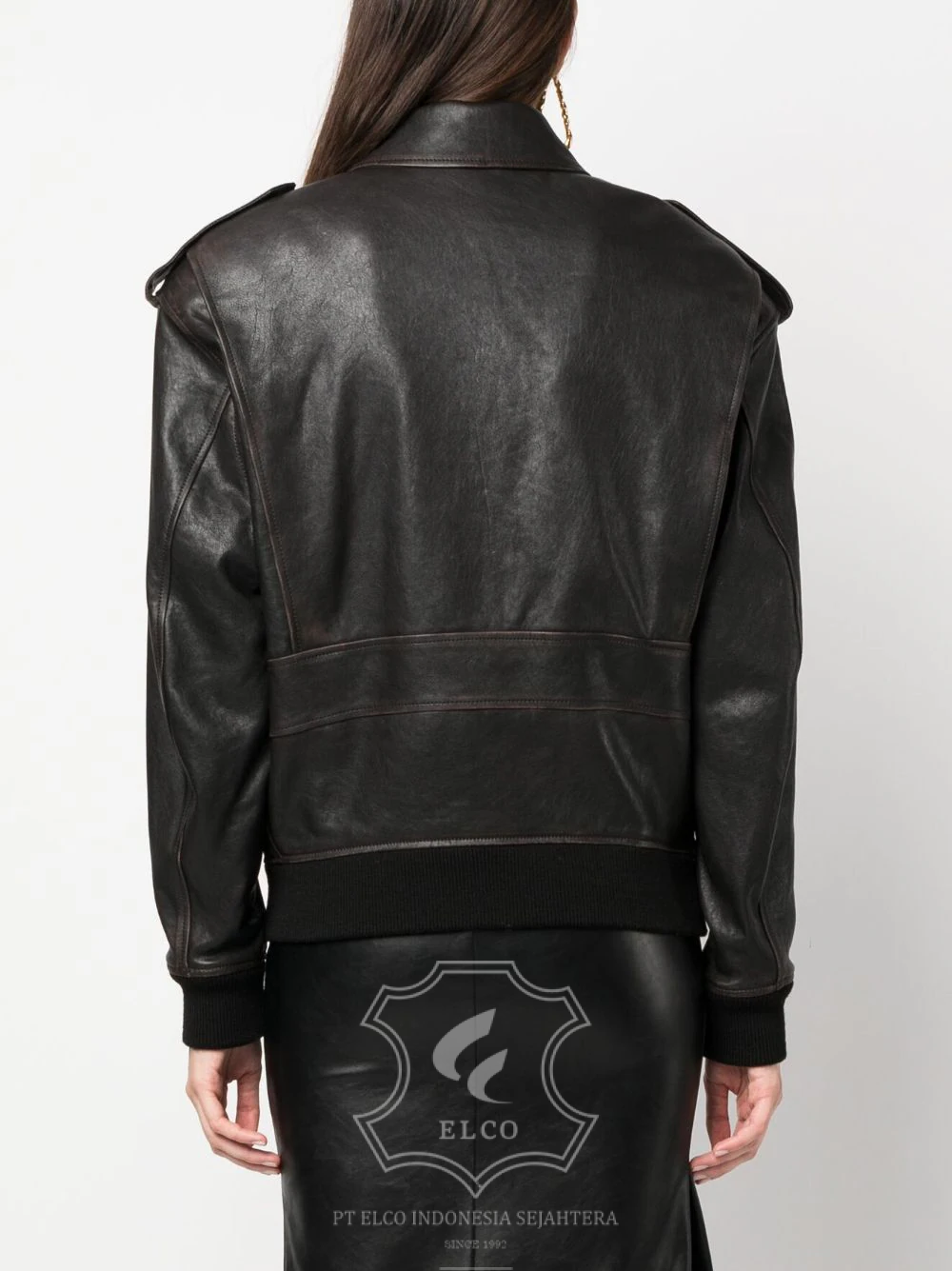 Jaket Kulit Wanita Desain Pilot - WP 406 - Gambar 4