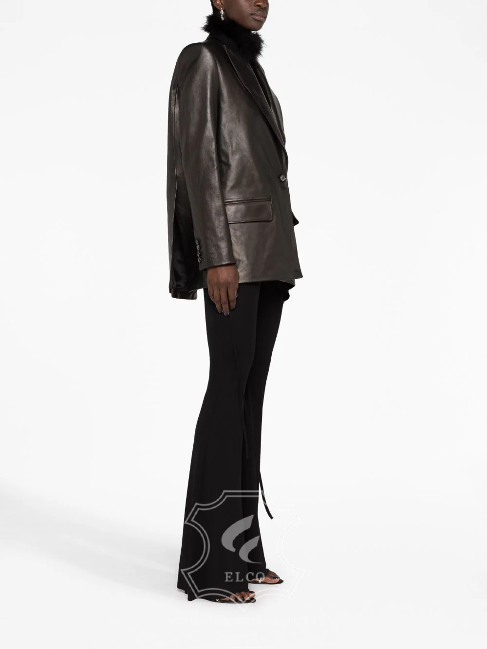 Jaket Kulit Wanita Desain Jas - WJ 420 - Gambar 3