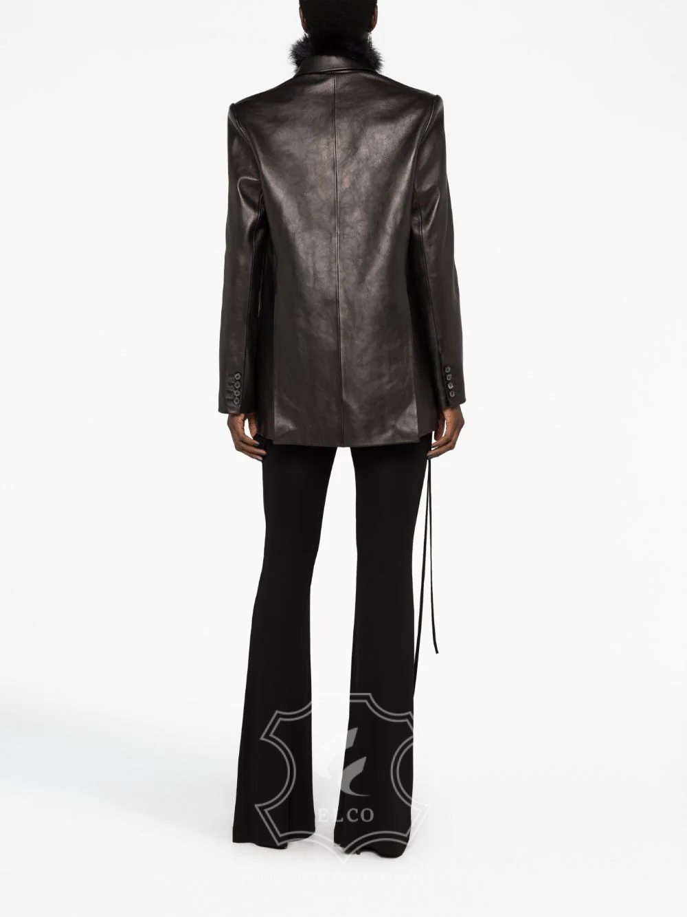 Jaket Kulit Wanita Desain Jas - WJ 420 - Gambar 4