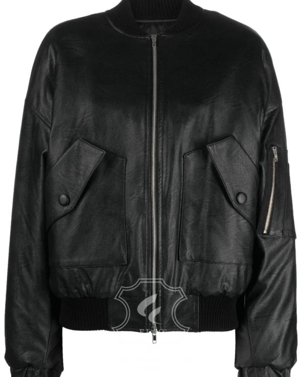 Jaket Kulit Wanita Desain Bomber - WCB 434