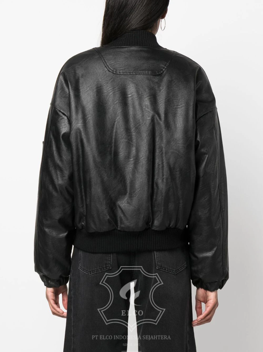 Jaket Kulit Wanita Desain Bomber - WCB 434 - Gambar 4