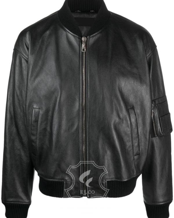 Jaket Kulit Pria Desain Bomber - PCB 452