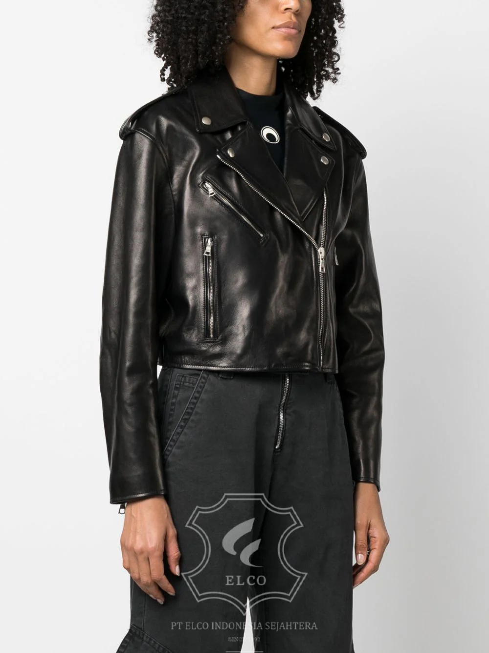 Jaket Kulit Wanita Desain Serong - WS 417 - Gambar 3