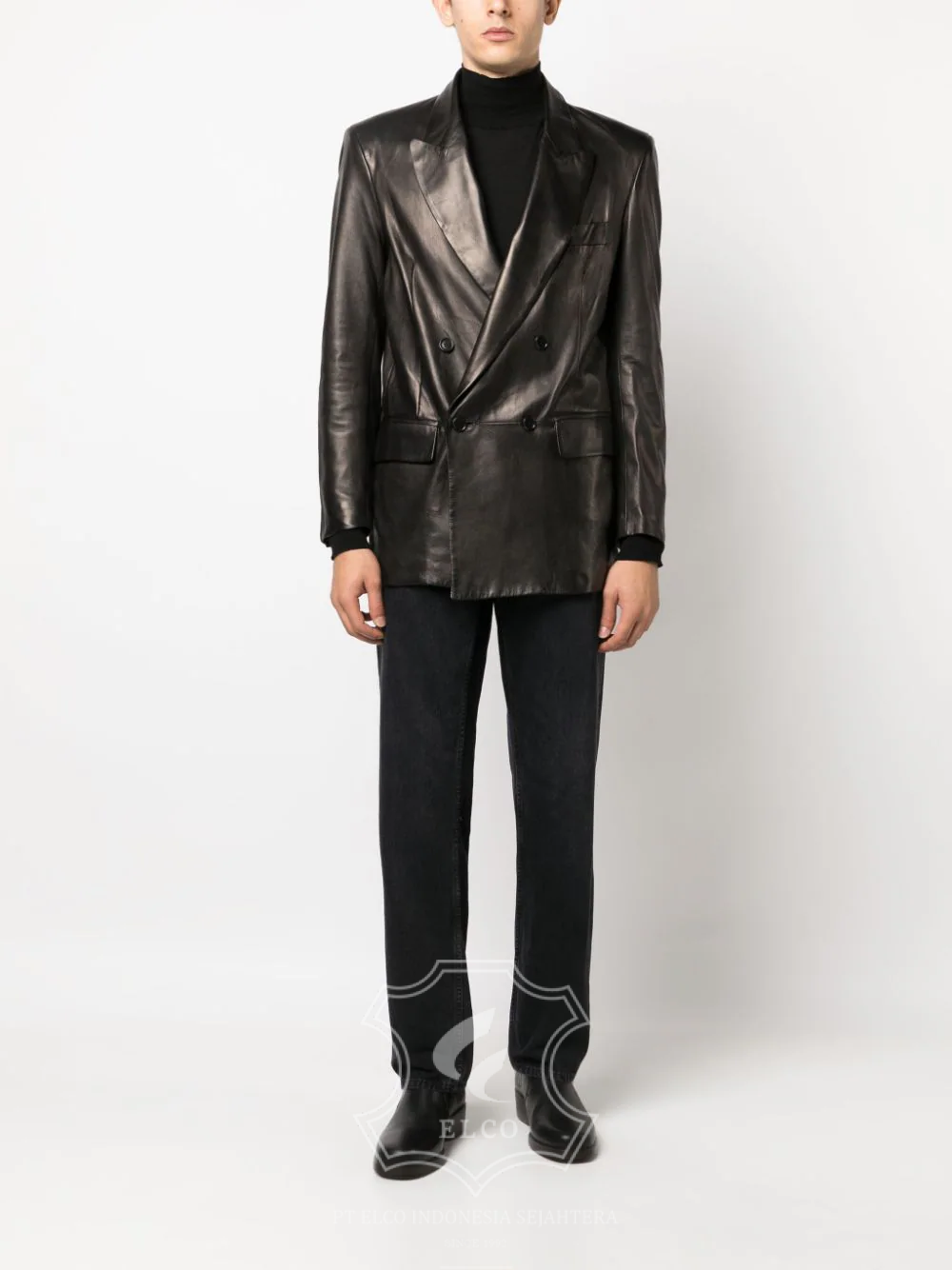 Jaket Kulit Pria Desain Jas - PJ 421 - Gambar 2