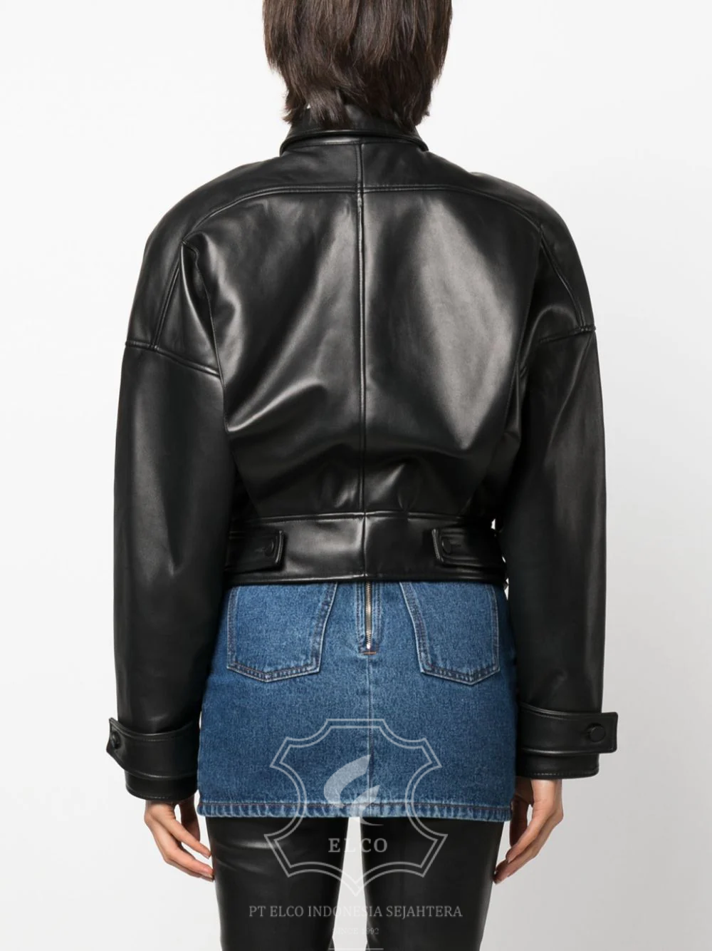 Jaket Kulit Wanita Desain Pilot - WP 404 - Gambar 3