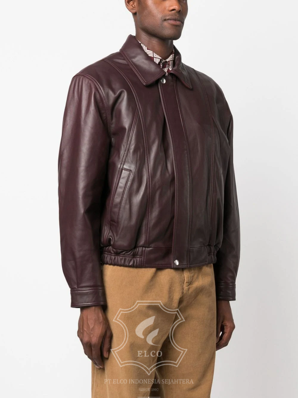 Jaket Kulit Pria Desain Bomber - PCB 426 - Gambar 3