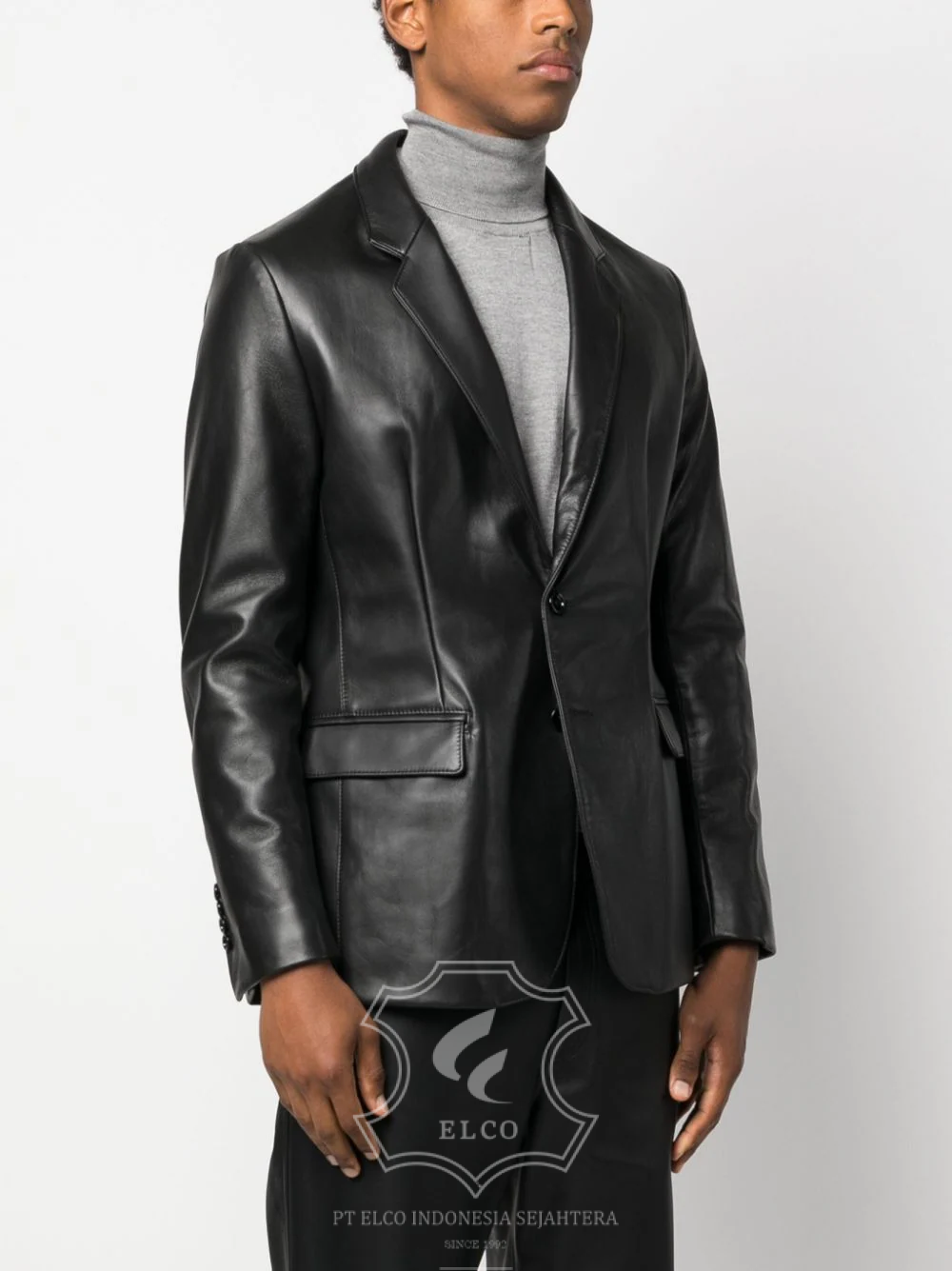 Jaket Kulit Pria Desain Jas - PJ 428 - Gambar 2