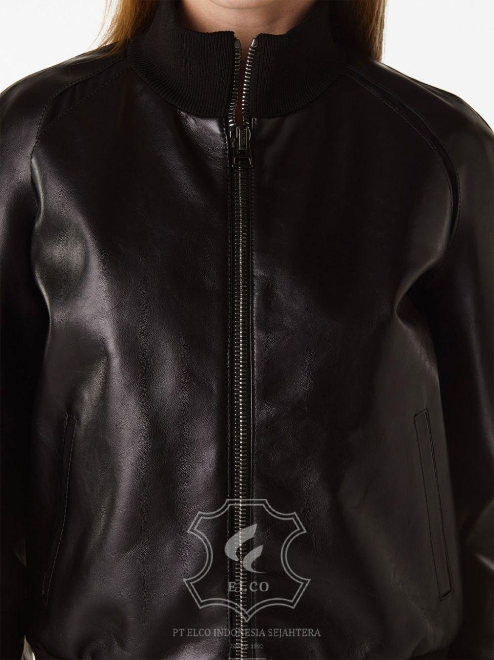 Jaket Kulit Wanita Desain Bomber - WCB 427 - Gambar 5