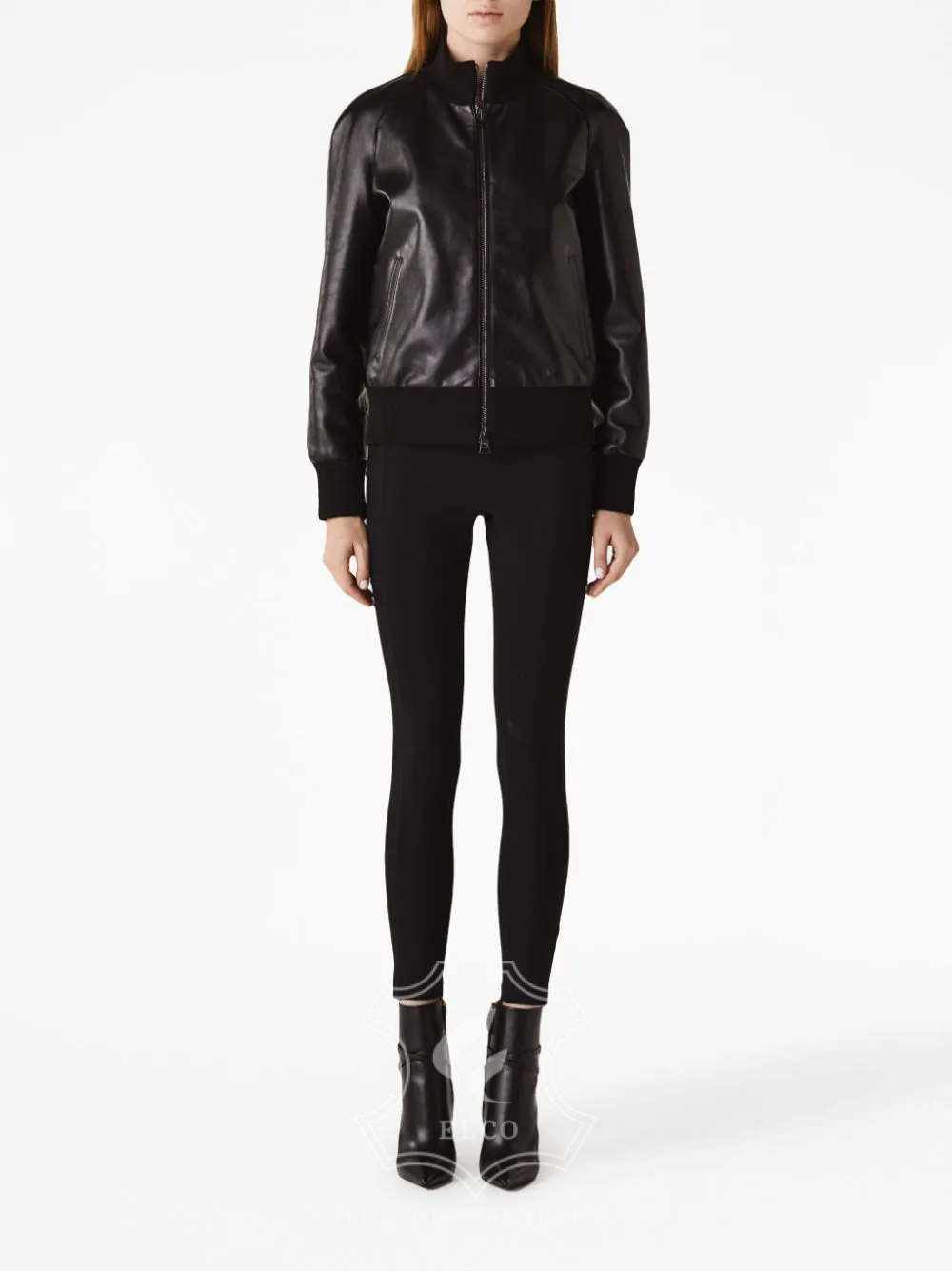 Jaket Kulit Wanita Desain Bomber - WCB 427 - Gambar 2