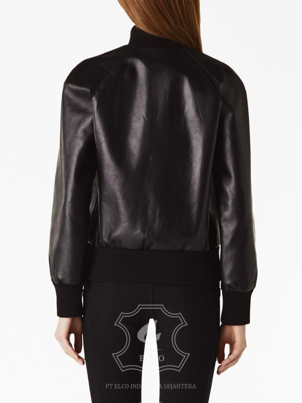 Jaket Kulit Wanita Desain Bomber - WCB 427 - Gambar 3