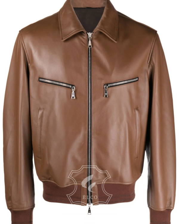 Jaket Kulit Pria Desain Bomber - PCB 441