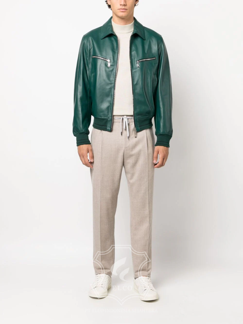 Jaket Kulit Pria Desain Bomber - PCB 440 - Gambar 2