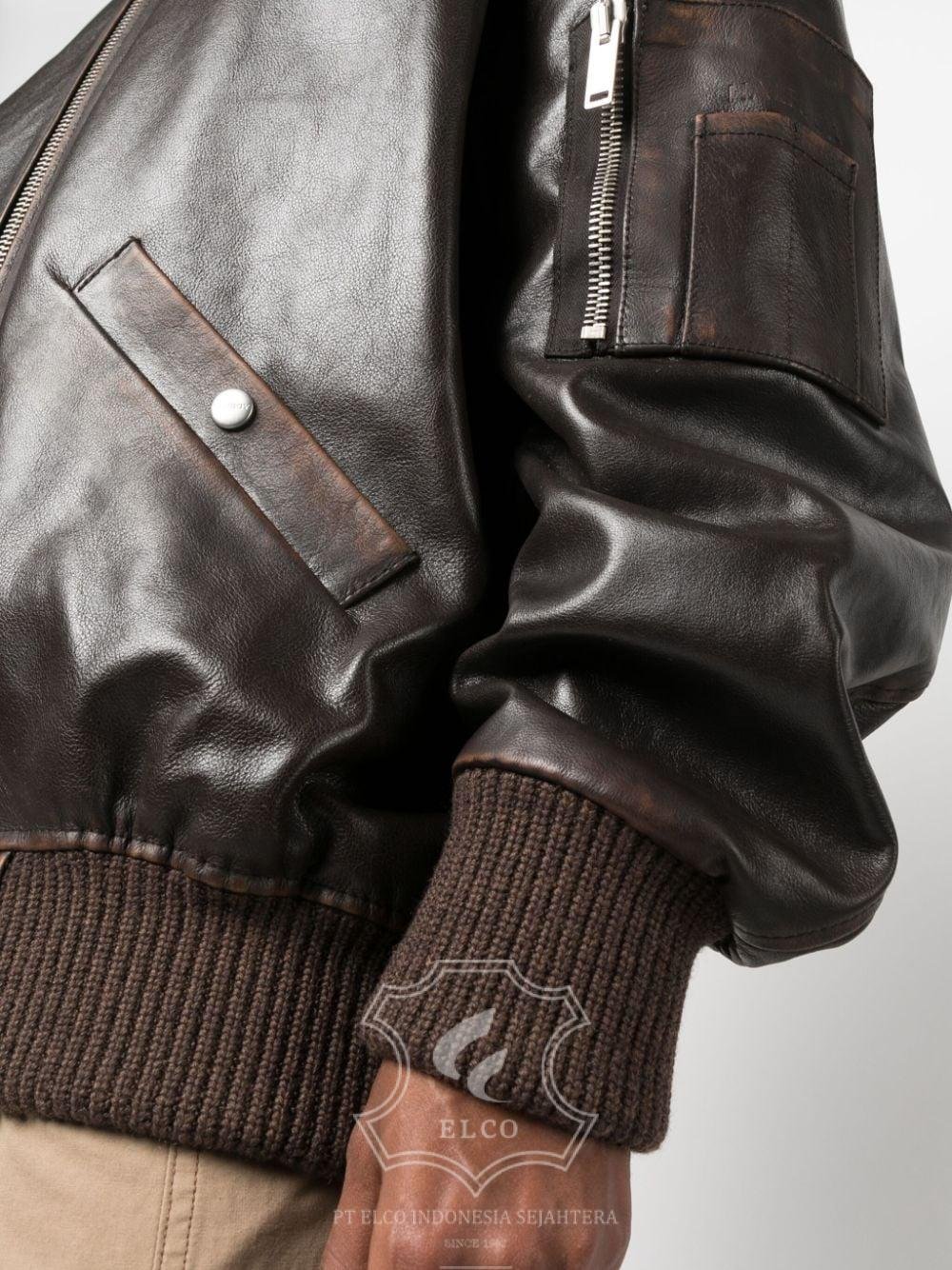 Jaket Kulit Wanita Desain Bomber - WCB 432 - Gambar 5