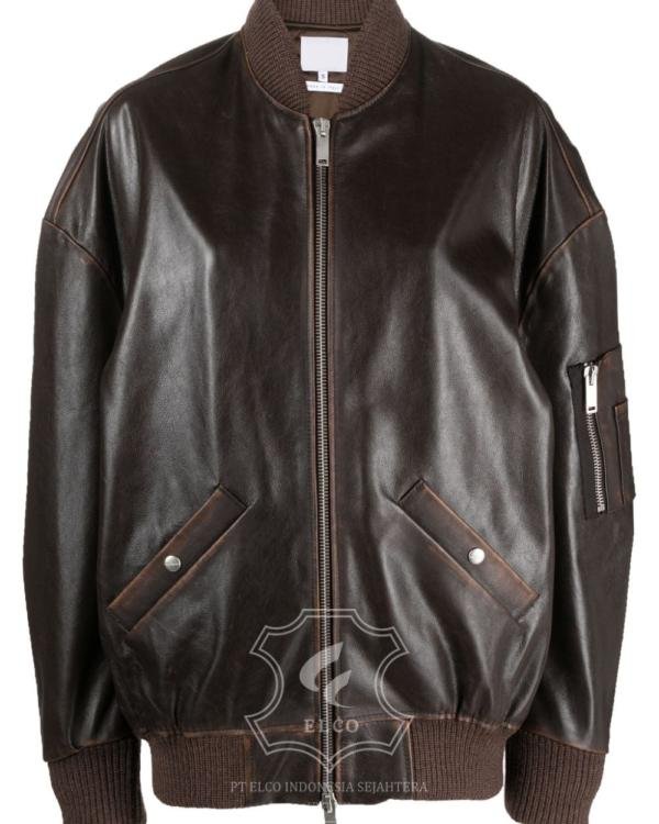 Jaket Kulit Wanita Desain Bomber - WCB 432