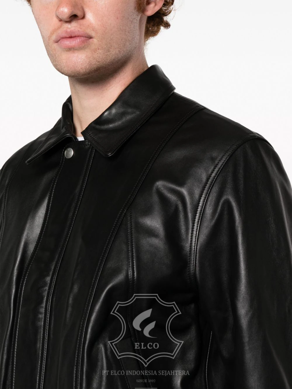 Jaket Kulit Pria Desain Bomber - PCB 438 - Gambar 4