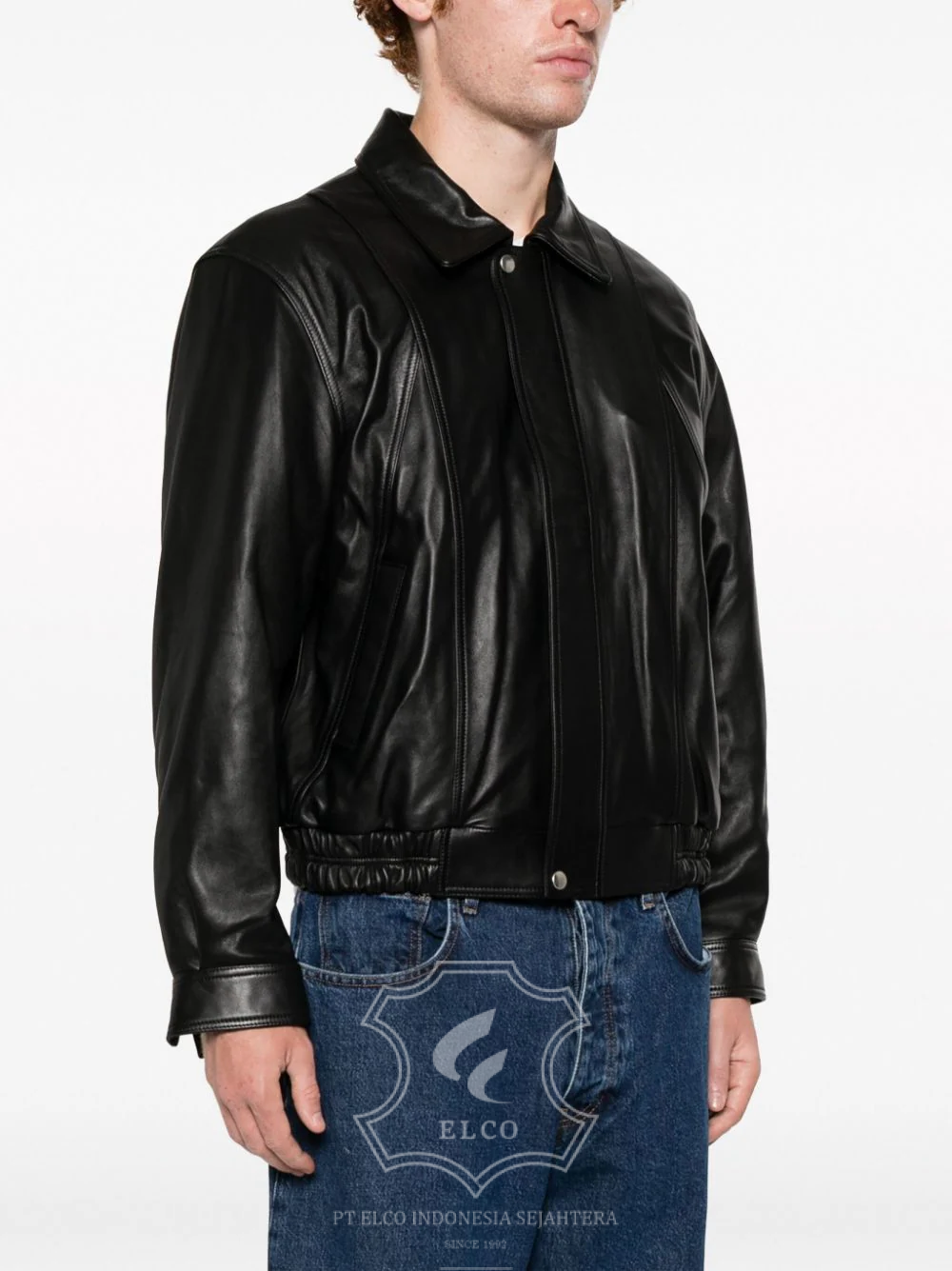 Jaket Kulit Pria Desain Bomber - PCB 438 - Gambar 3